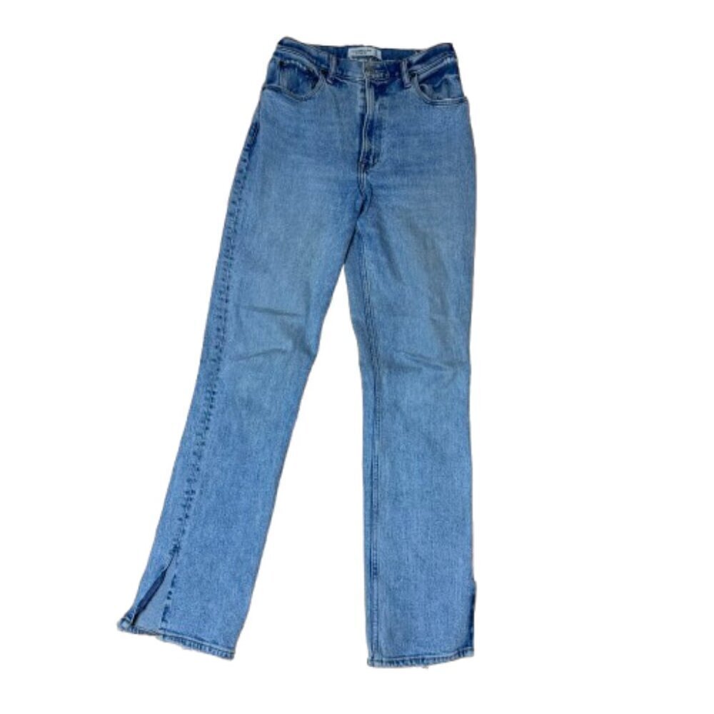 ABERCROMBIE & FITCH The 90's Straight Ultra High Rise Curve Love Size 26 Slit
